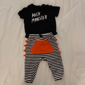 Cat & Jack Milk Monster Gender Neutral Halloween Spooky Set - Tee & Joggers